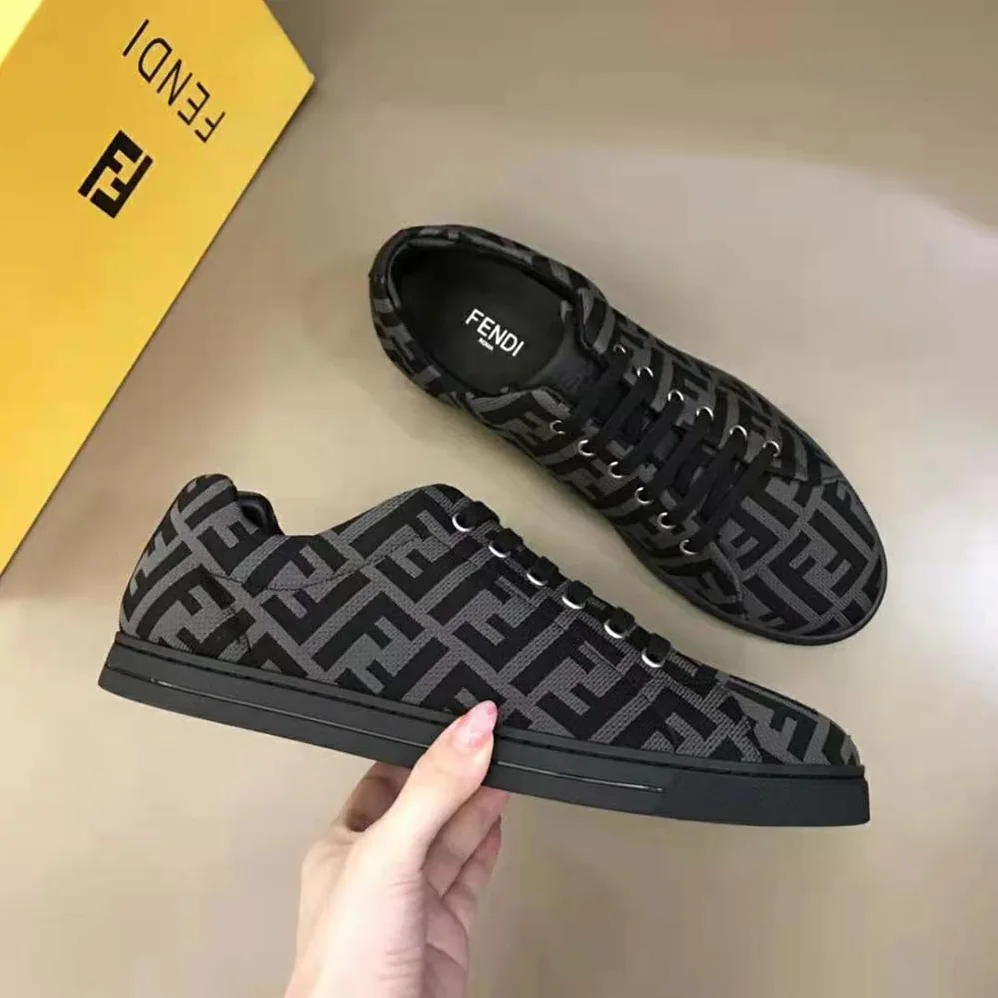 Fendi Sneakers Brown Tech Fabric Low for Men in Tops Fendi Sneakers Brown Tech Fabric Low for Men in Tops