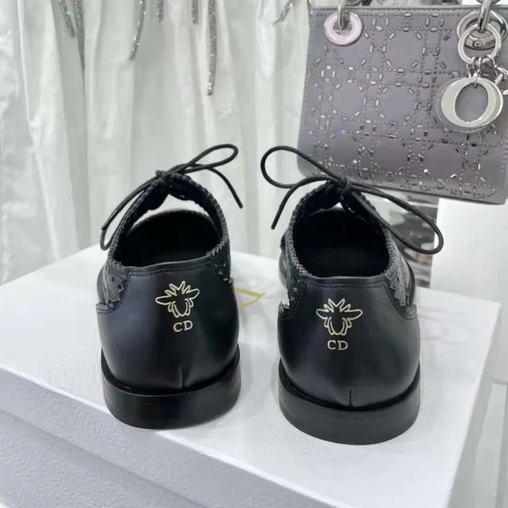 Dior Teddy-d Derby Black Perforated Calfskin for Women