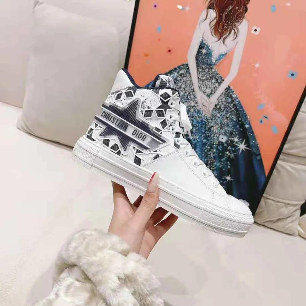 Dior Walk N Dior Star Sneaker Blue and White Calfskin and Technical Fabric for Women Dior Walk N Dior Star Sneaker Blue and White Calfskin and Technical Fabric for Women