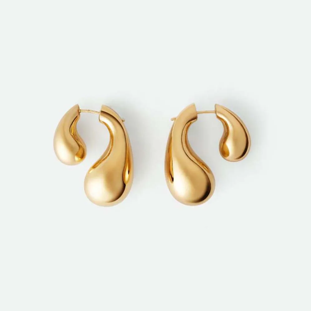 Bottega Veneta Drop Earrings in 18k Gold for Women in finish Sterling Silver Bottega Veneta Drop Earrings in 18k Gold for Women in finish Sterling Silver