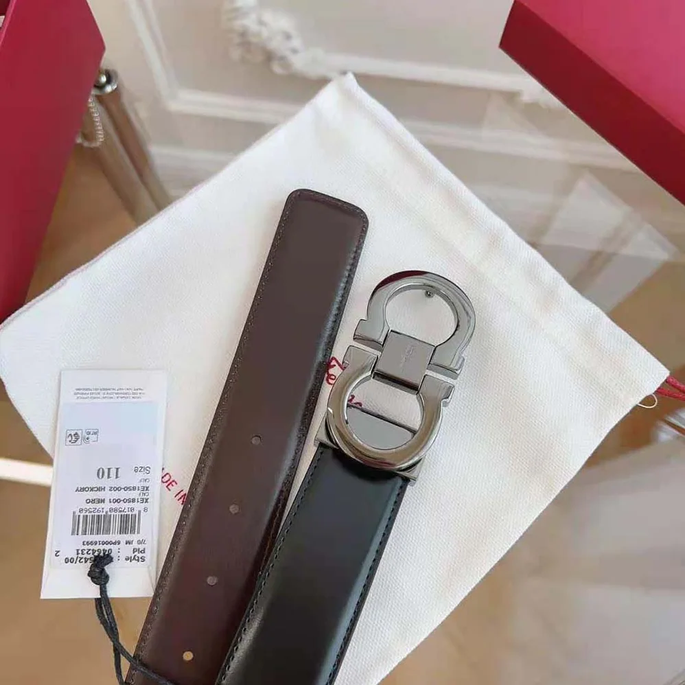 Salvatore Ferragamo Reversible and Adjustable Gancini Belt for Men in Black