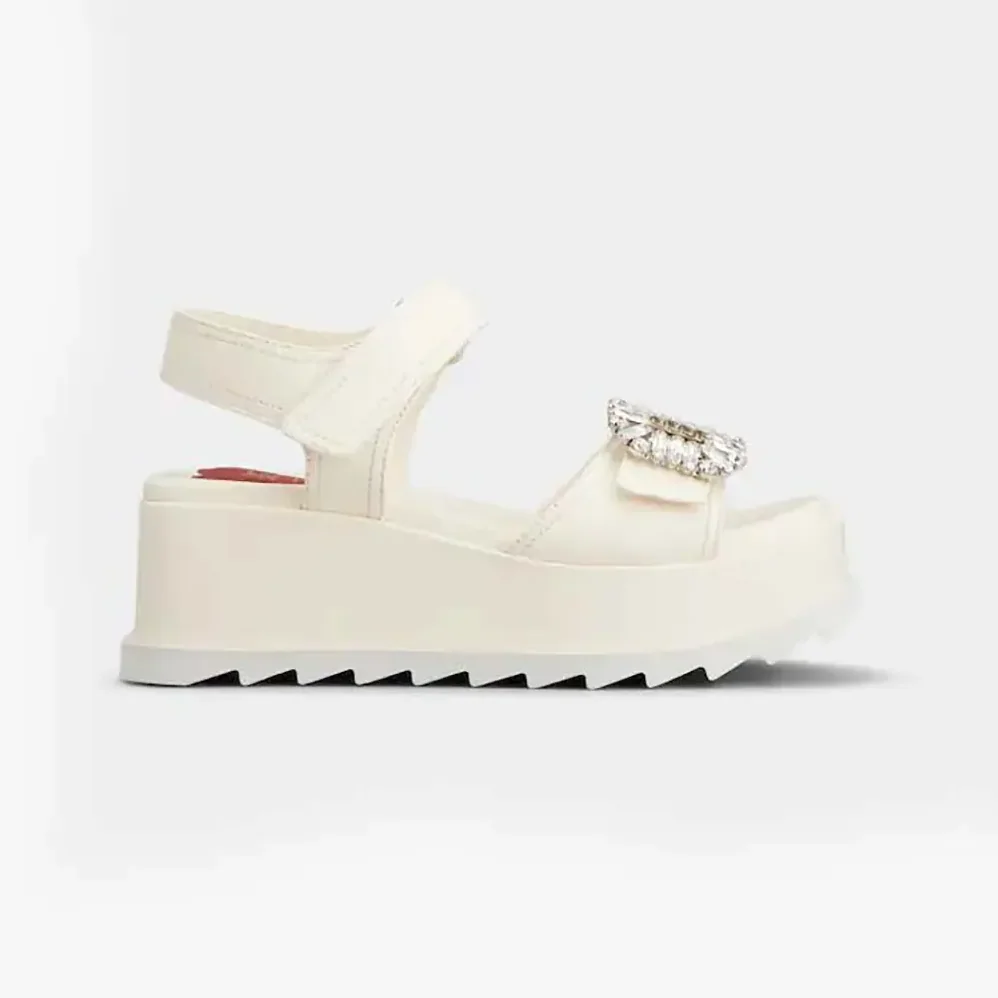 Roger Vivier Slidy Viv' Wedge Sandals in Leather for Women in White