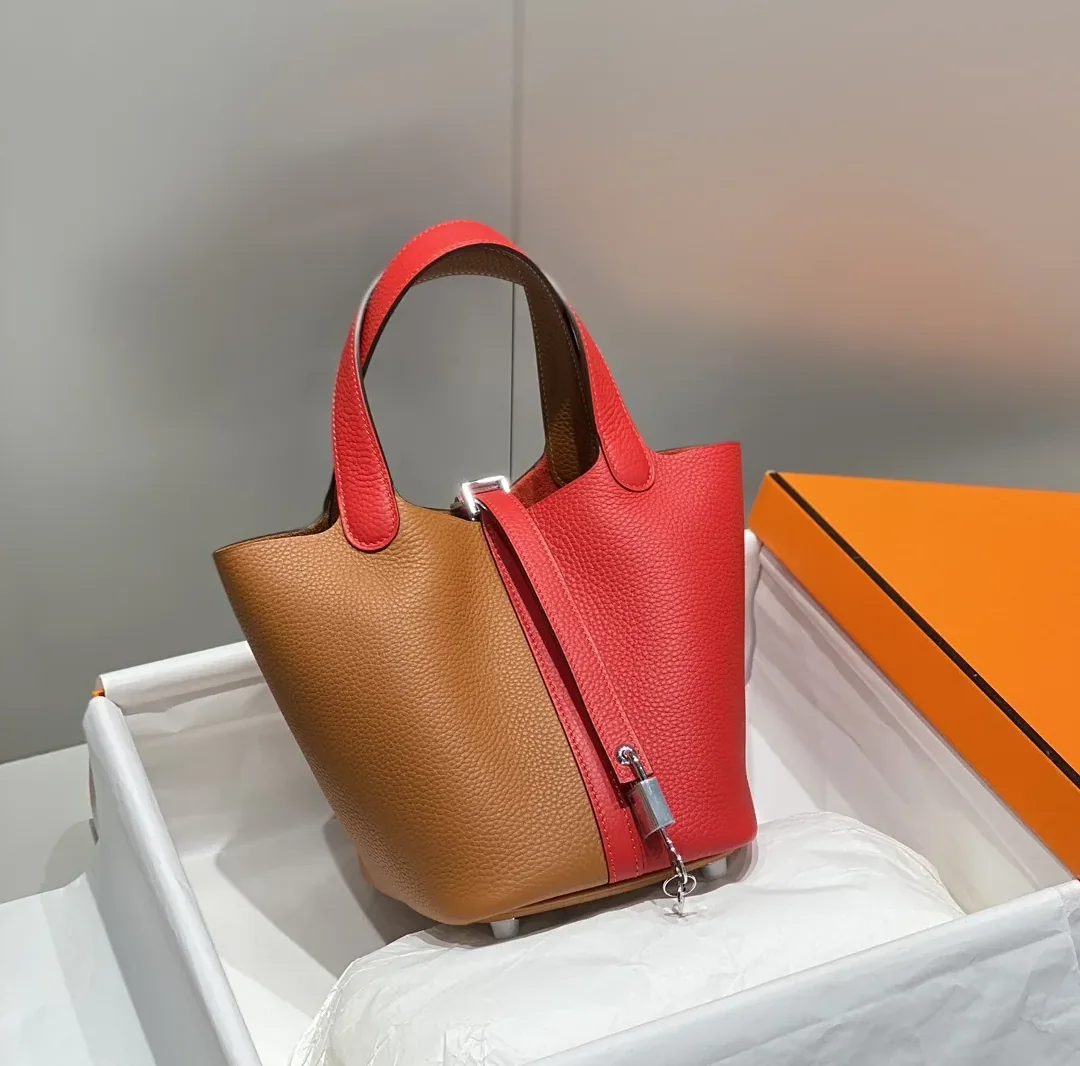 Hermes Picotin Lock 18 Bag Brown in Red / Hermes Picotin Lock 18 Bag Brown in Red /
