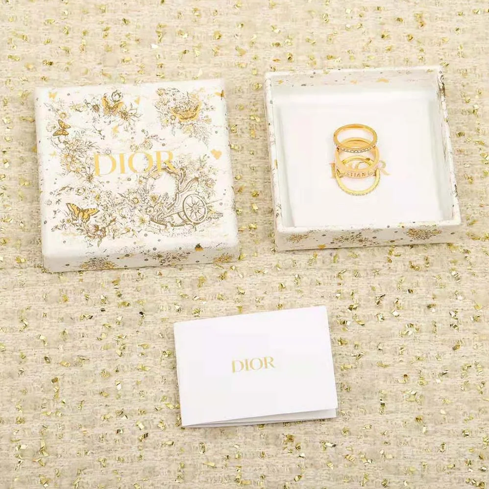 Dior Code Ring Set Pink-Finish Metal, Pink Crystals and Placid Blue Lacquer for Women