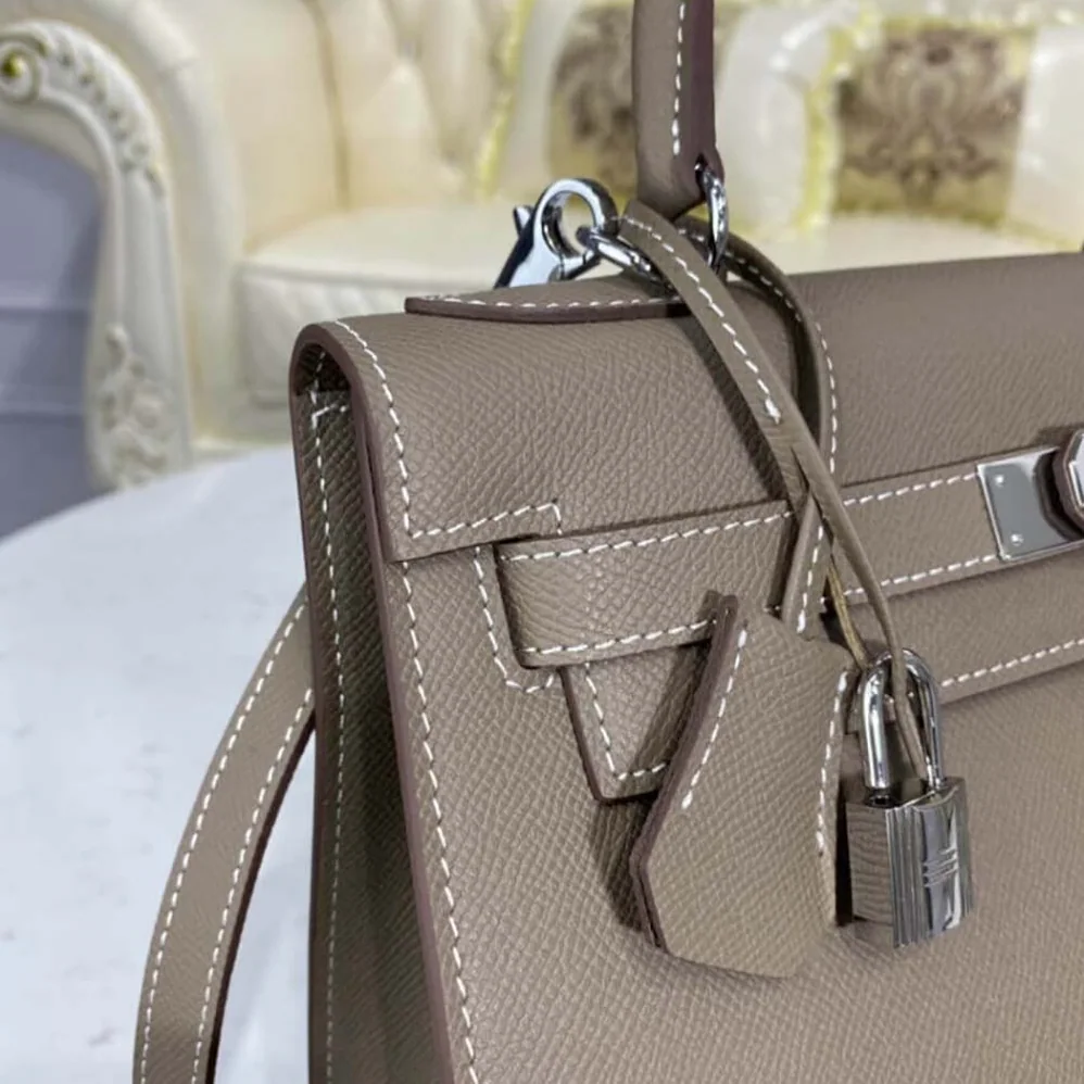 Hermes Kelly Bag 28 Epsom Leather for Women in Gray