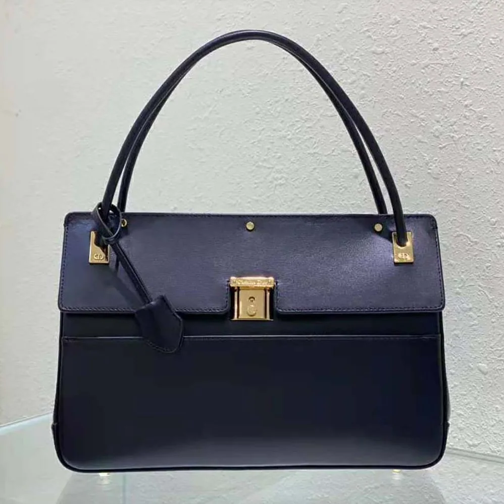 Dior Parisienne Bag Black Smooth Calfskin for Women