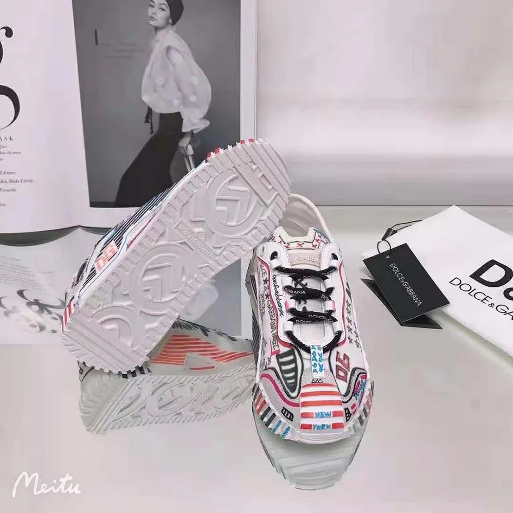 Dolce Gabbana D&G Mixed-Materials New York NS1 Slip for Unisex in on Sneakers Dolce Gabbana D&G Mixed-Materials New York NS1 Slip for Unisex in on Sneakers