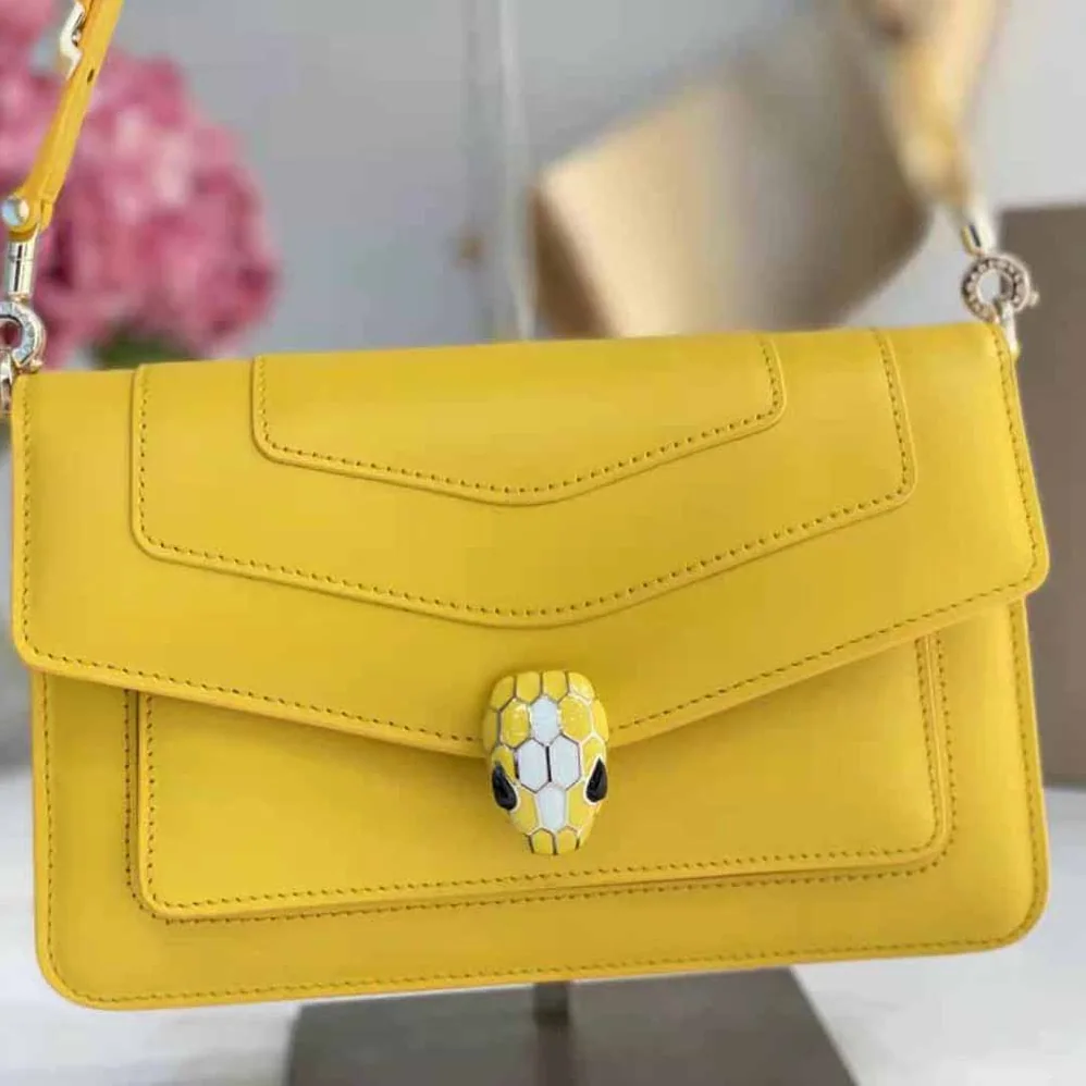 Bvlgari Serpenti Forever East-West Shoulder Bag for Women in Yellow Bvlgari Serpenti Forever East-West Shoulder Bag for Women in Yellow