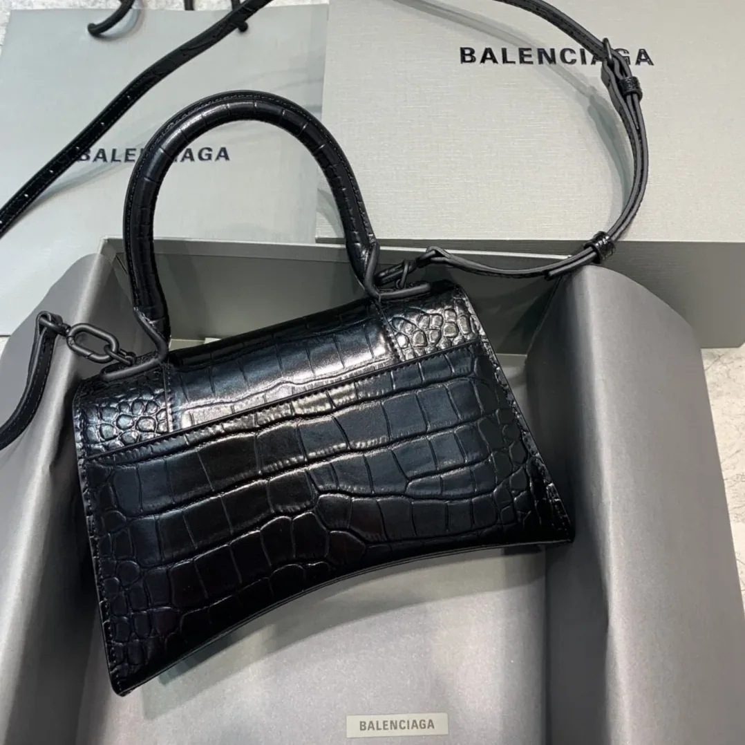 Balenciaga Hourglass Small Handbag In Black