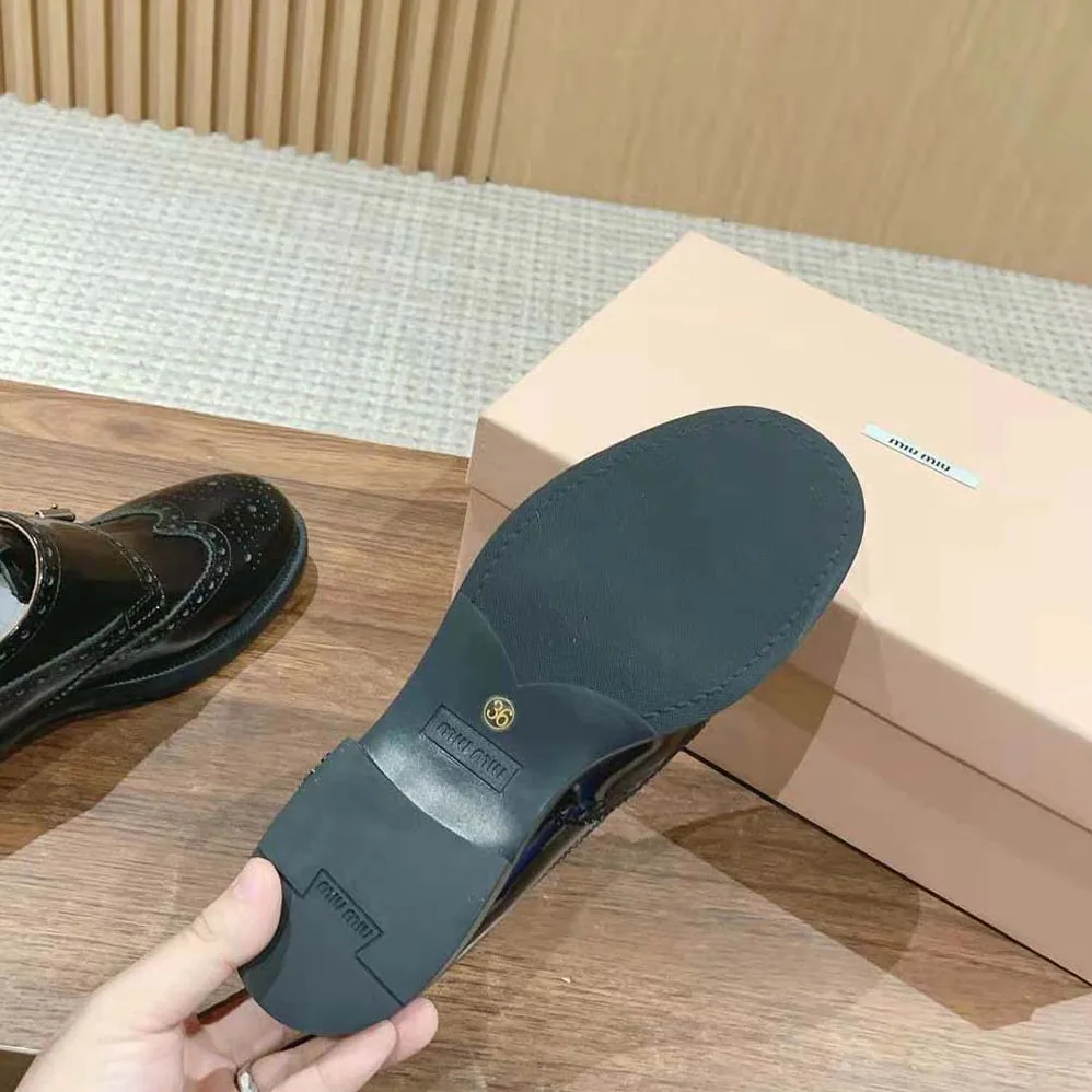 Miu Miu Church's X Miu Miu Brushed Leather Double Monk Brogue Shoes for Women Miu Miu Church's X Miu Miu Brushed Leather Double Monk Brogue Shoes for Women