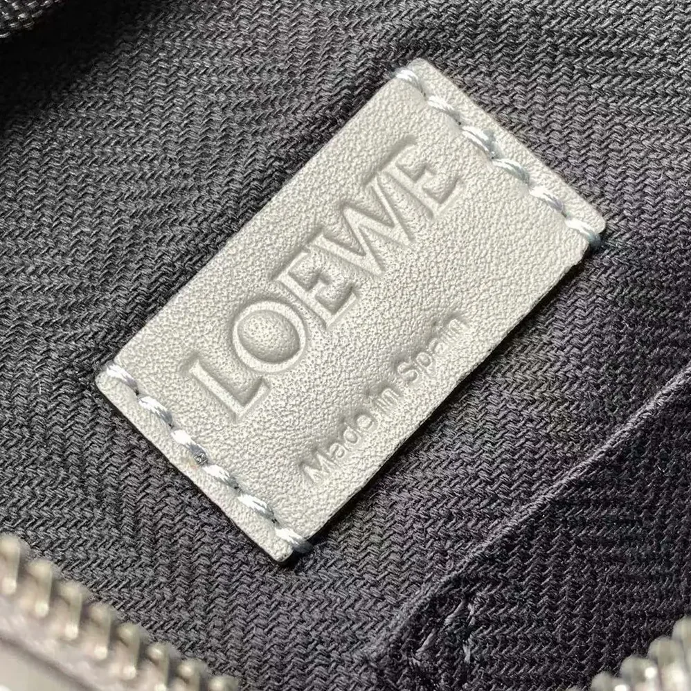 Loewe XS Military Messenger Bag in Supple Smooth Calfskin and Jacquard for Men in Grey