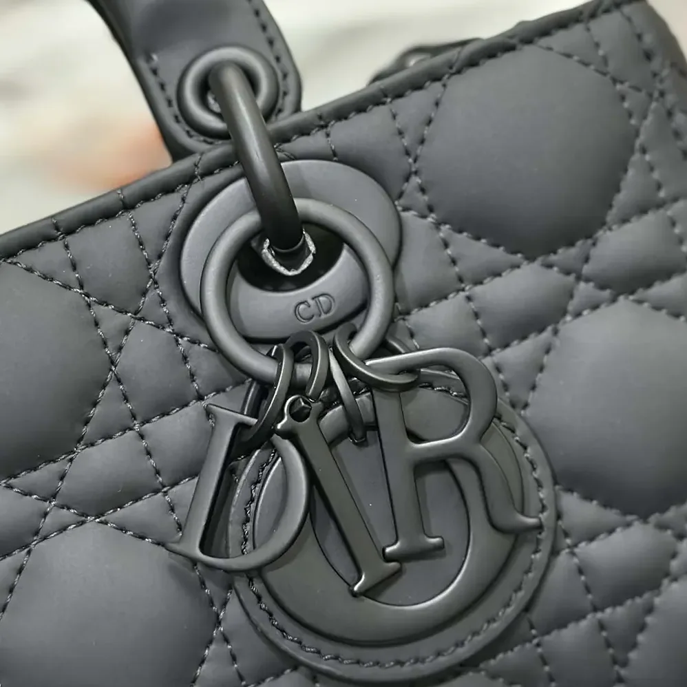 Dior Small Lady D-Joy Bag Ultramatte Black Cannage Calfskin for Women