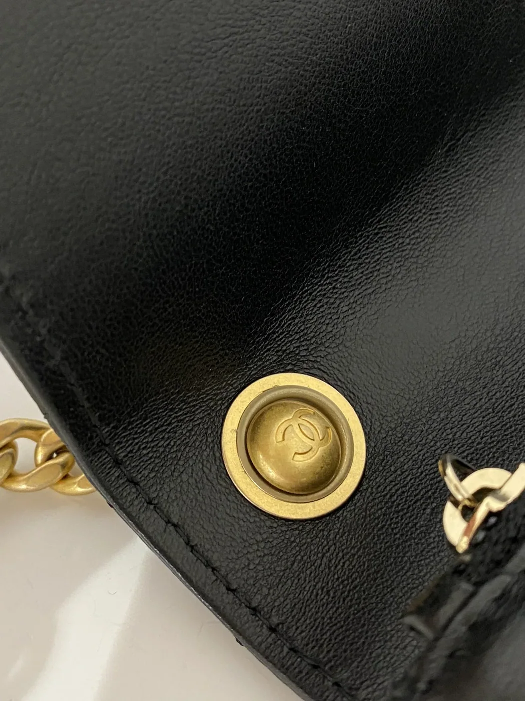 Chanel Wallet With Strap in Black Gold Hardware Chanel Wallet With Strap in Black Gold Hardware