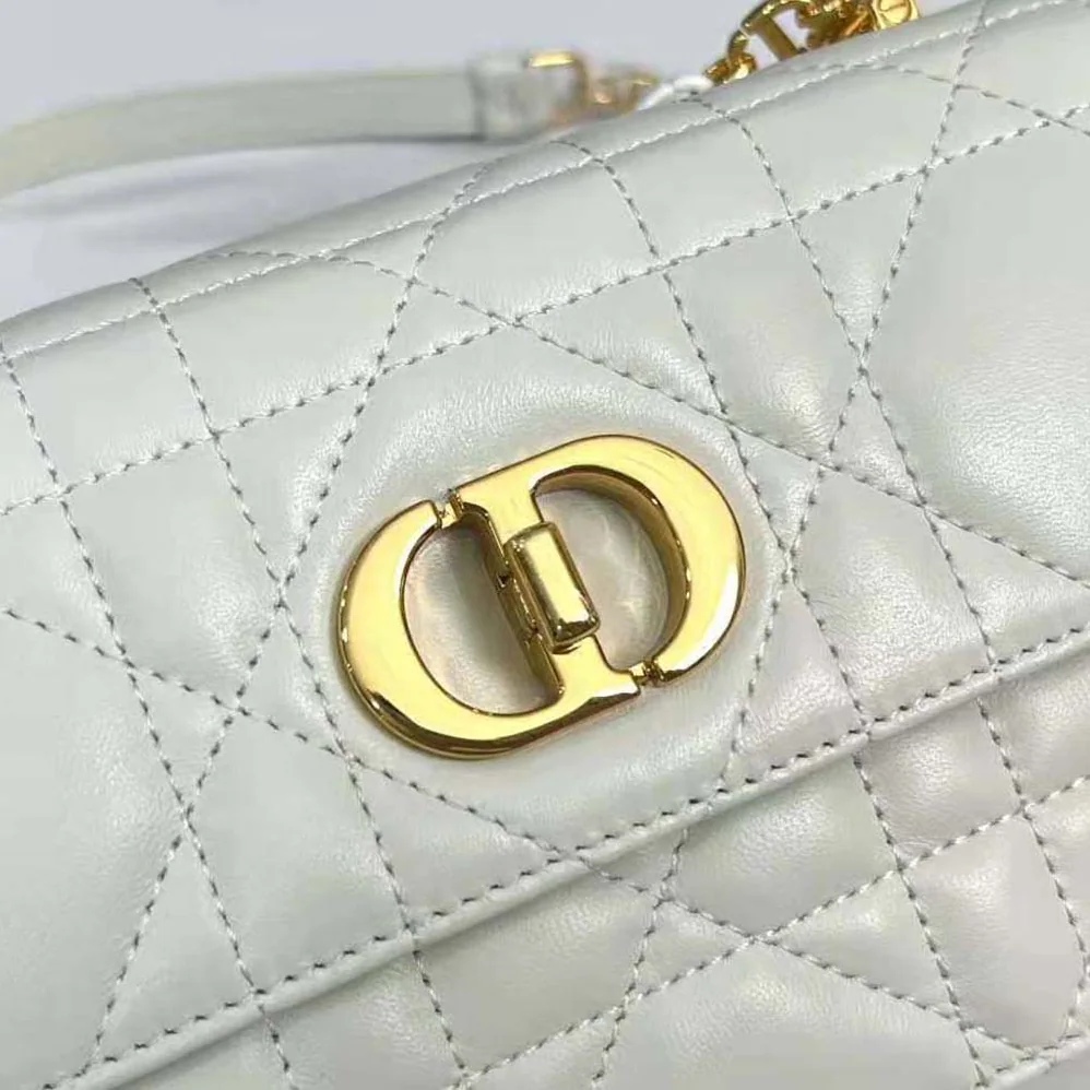 Dior Miss Caro Mini Bag Latte Macrocannage Lambskin for Women