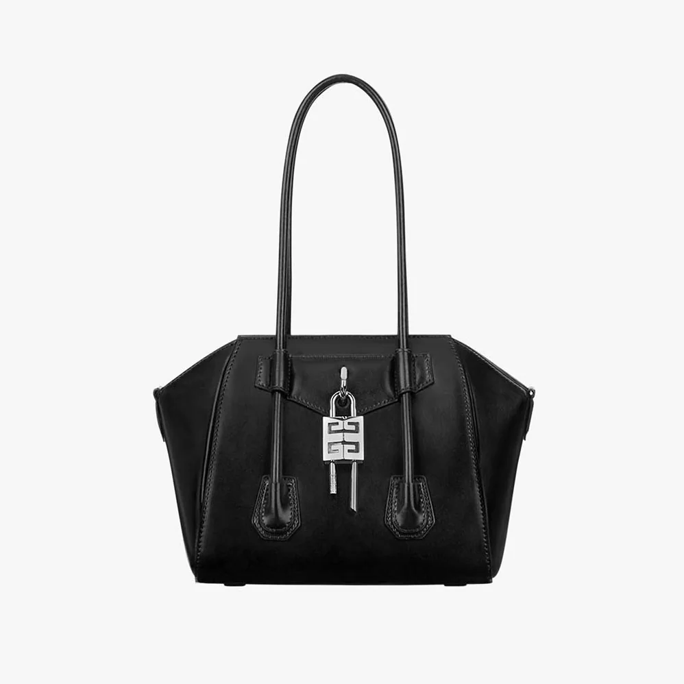Givenchy Mini Antigona Lock Bag in Box Leather for Women in Black