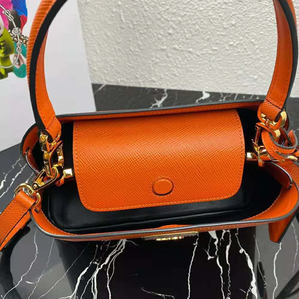 Prada Medium Saffiano Leather Prada Matinee Bag for Women in Orange