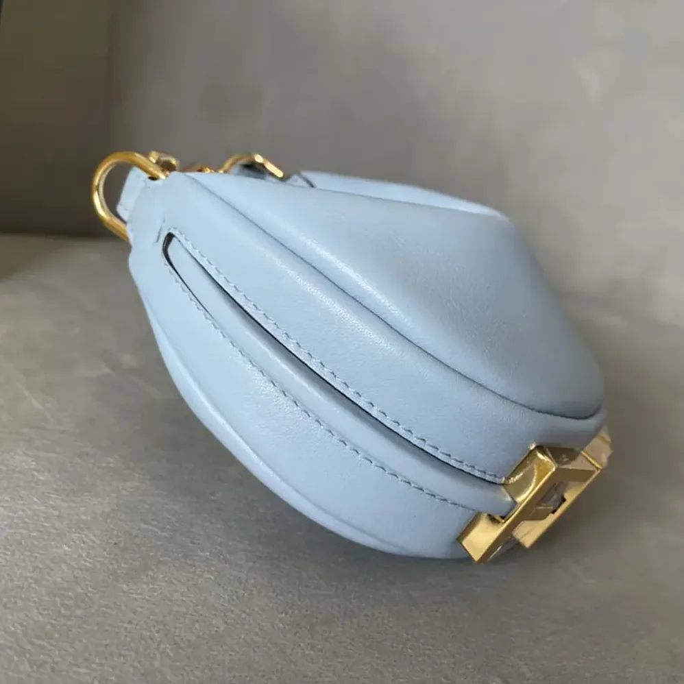 Fendi Nano Fendigraphy Blue Leather Charm for Women