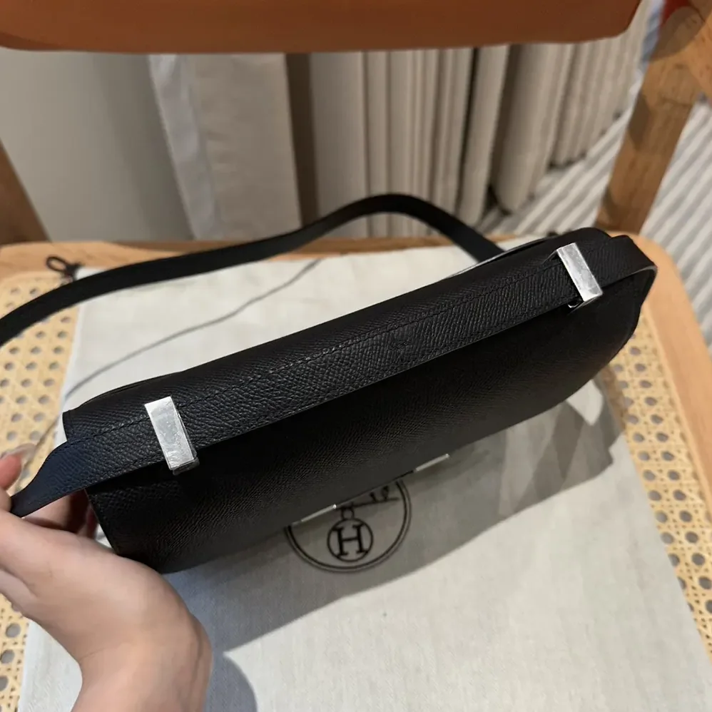 Hermes Constance 24 Bag Epsom Leather for Women in Black/Silver