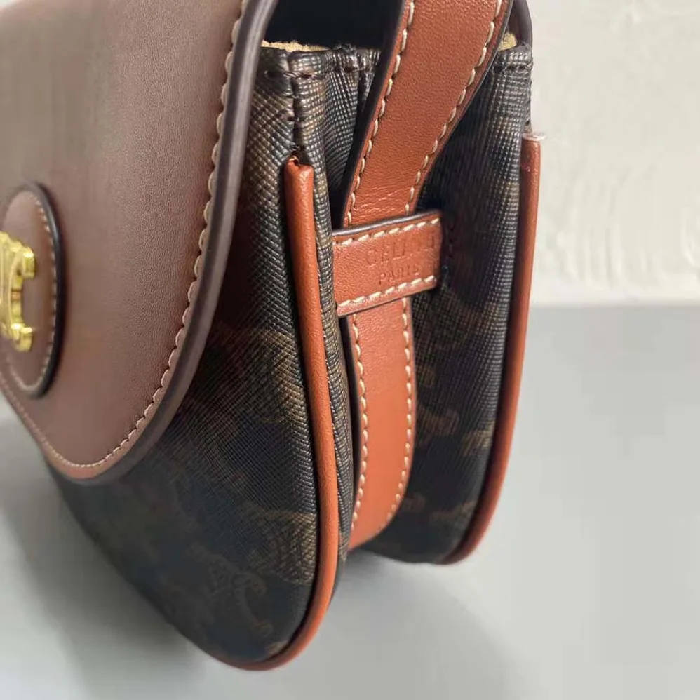 Celine Triomphe Saddle Bag in Triomphe Canvas for Women Celine Triomphe Saddle Bag in Triomphe Canvas for Women