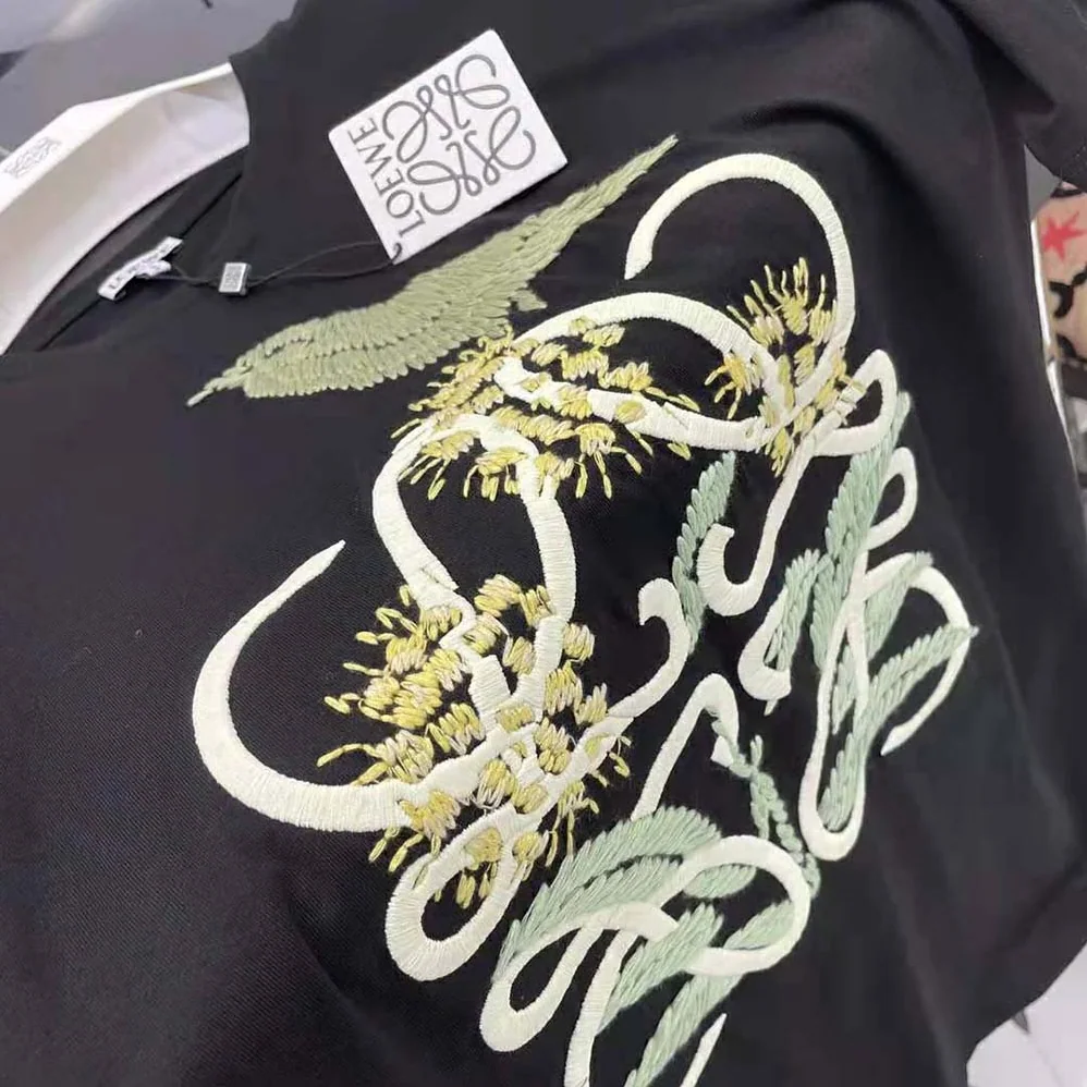 Loewe Herbarium Anagram T-shirt in Cotton for Women in Black