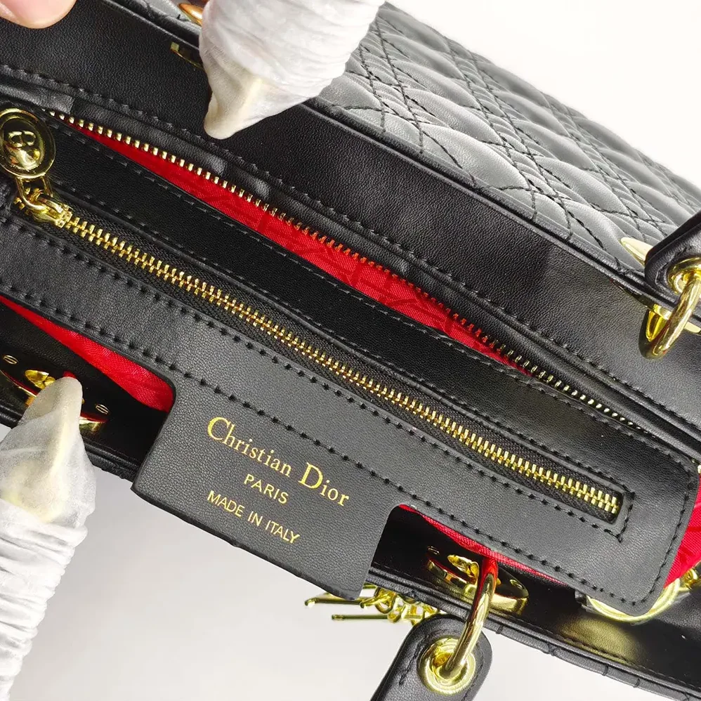 Dior Large Lady Dior Bag Black Cannage Lambskin for Women