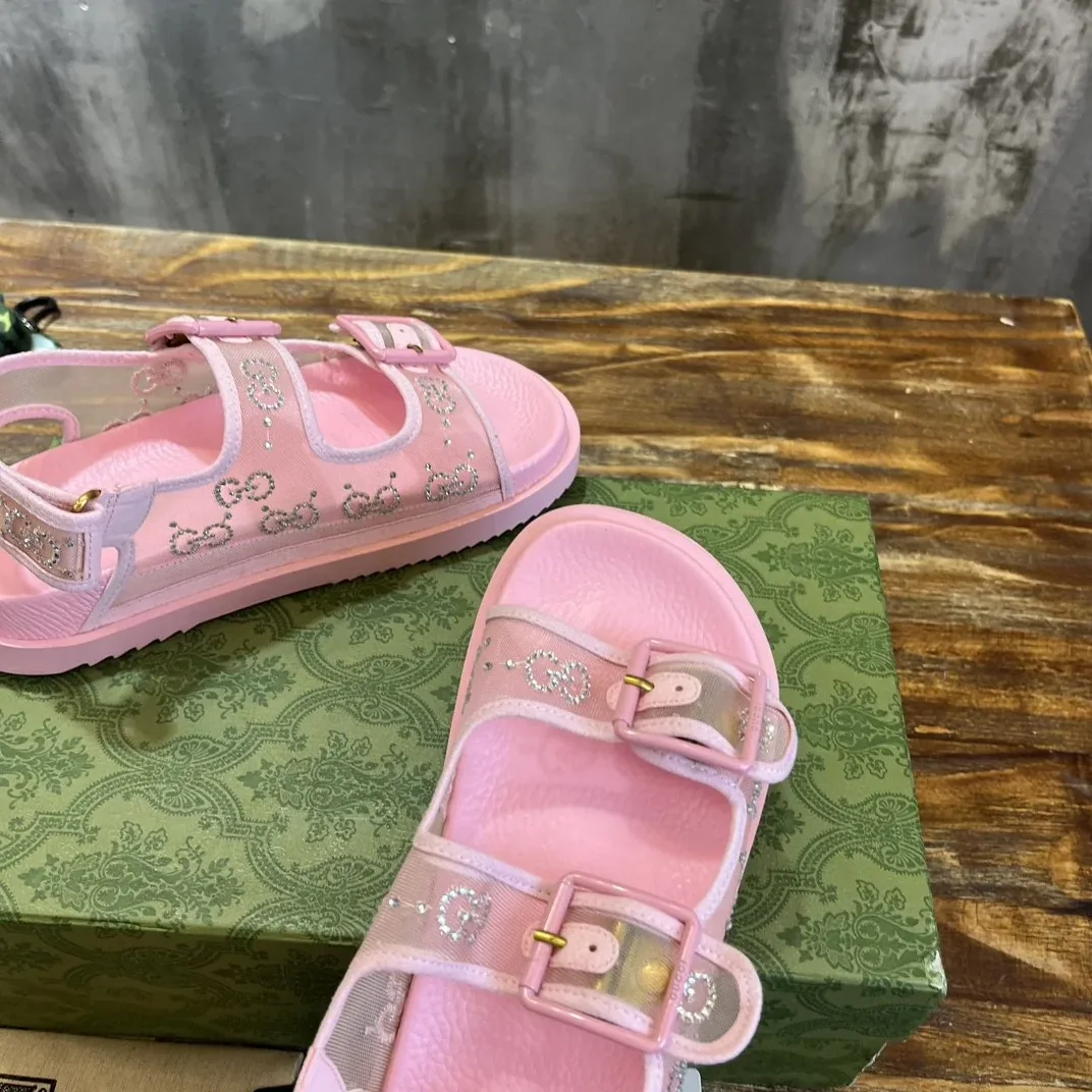 Gucci GG Sandal With Crystals Pink Gucci GG Sandal With Crystals Pink