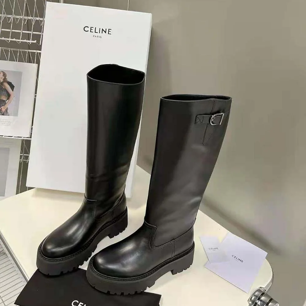 Celine Buckled High Boot in Calfskin for Women
