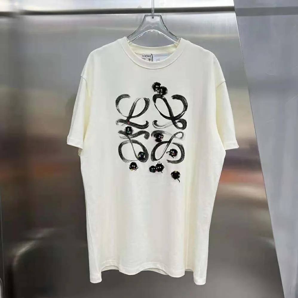 Loewe Susuwatari Anagram T-shirt in Cotton for Men in Beige Loewe Susuwatari Anagram T-shirt in Cotton for Men in Beige