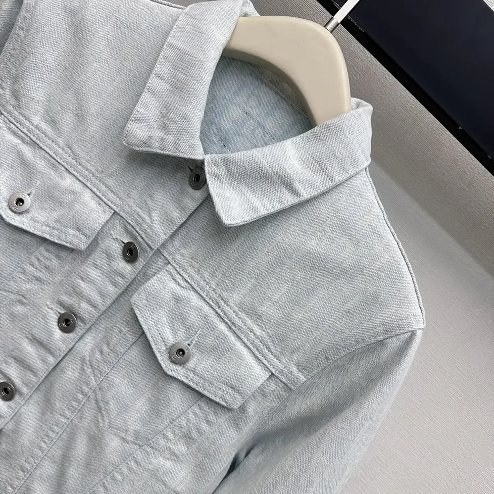 Dior Cropped Jacket Light Blue Dior Oblique Washed Cotton Denim for Men Dior Cropped Jacket Light Blue Dior Oblique Washed Cotton Denim for Men