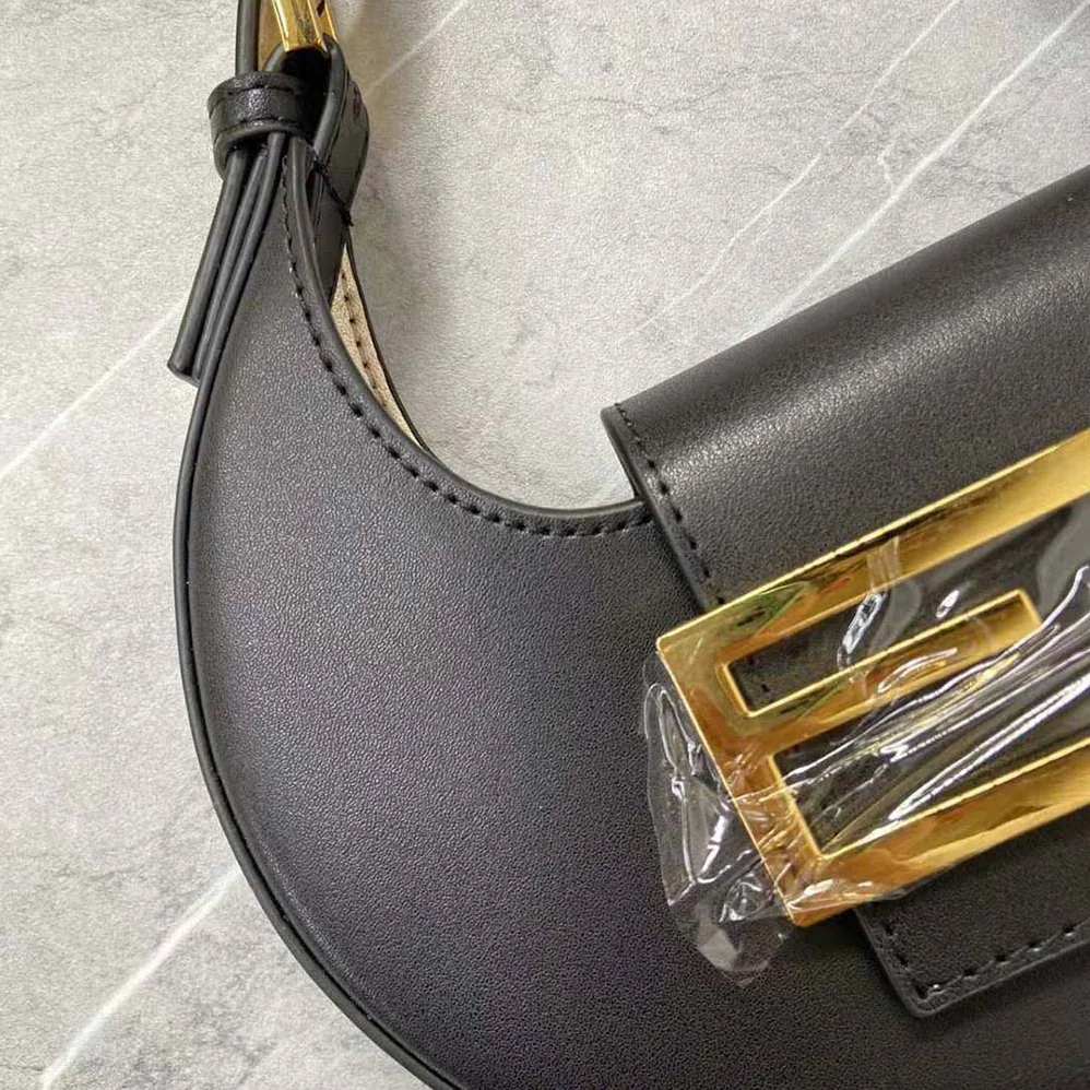 Fendi Cookie Black Leather Mini Bag for Women