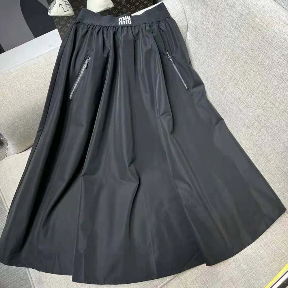 Miu Miu Full Technical Silk Skirt for Women