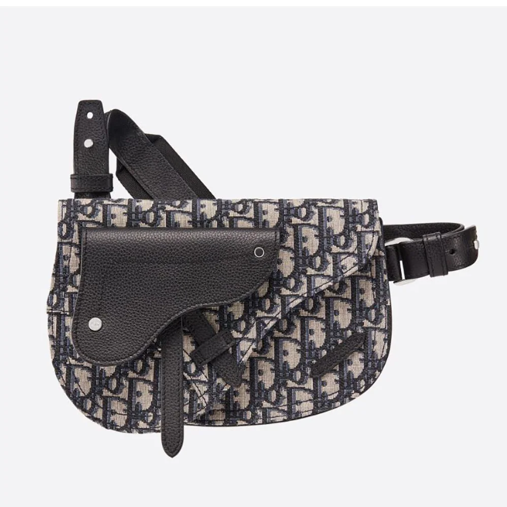 Dior Saddle Pouch Dior Oblique Jacquard for Men in Silver Dior Saddle Pouch Dior Oblique Jacquard for Men in Silver
