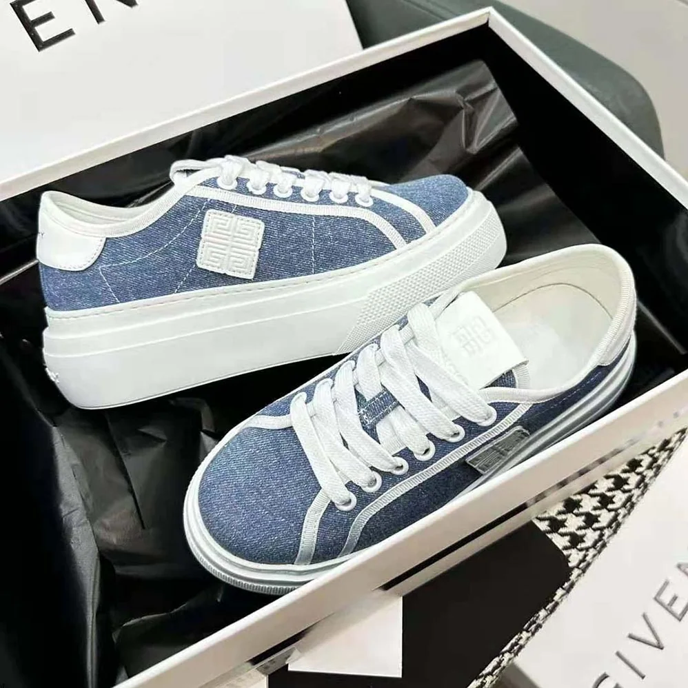 Givenchy City Platform Sneakers in Denim for Women in Blue