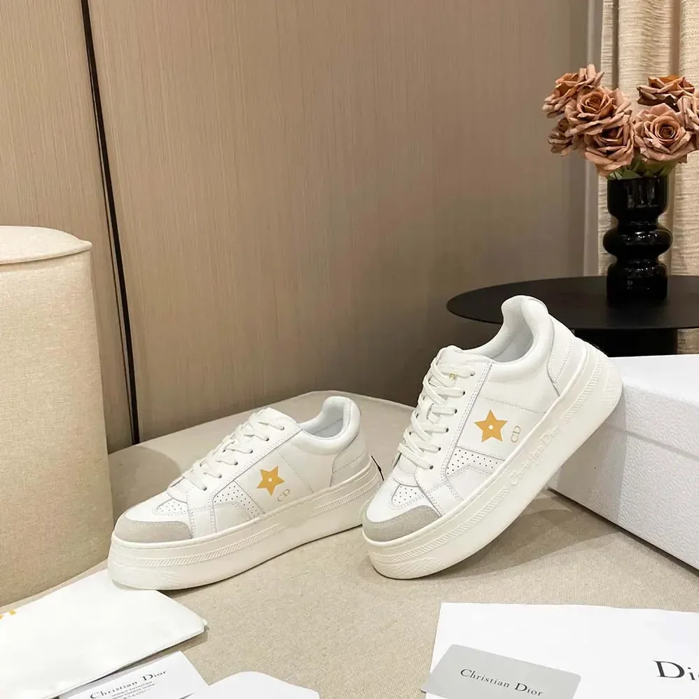 Dior Dior Star Platform Sneaker White Calfskin and Suede for Women Dior Dior Star Platform Sneaker White Calfskin and Suede for Women