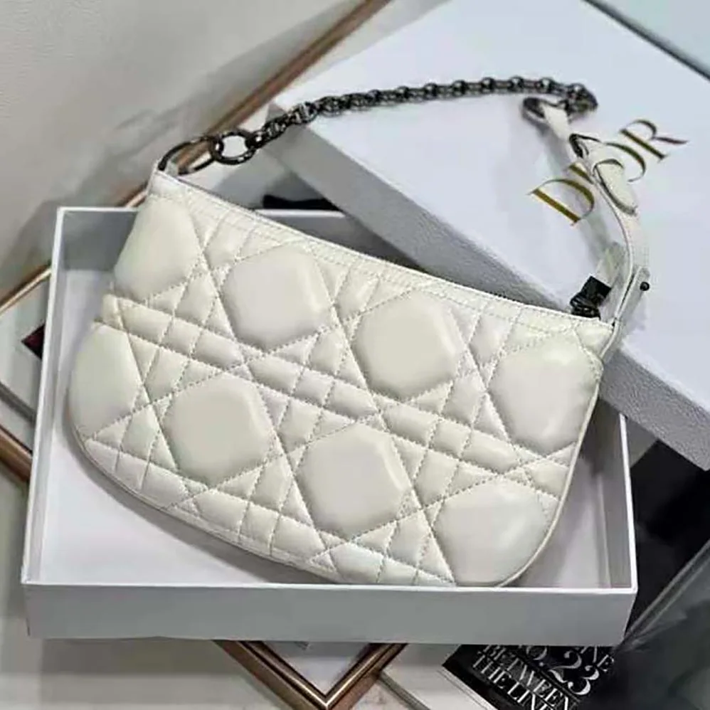 Dior Mini Dior Caro Tulip Bag Latte Quilted Macrocannage Calfskin for Women Dior Mini Dior Caro Tulip Bag Latte Quilted Macrocannage Calfskin for Women