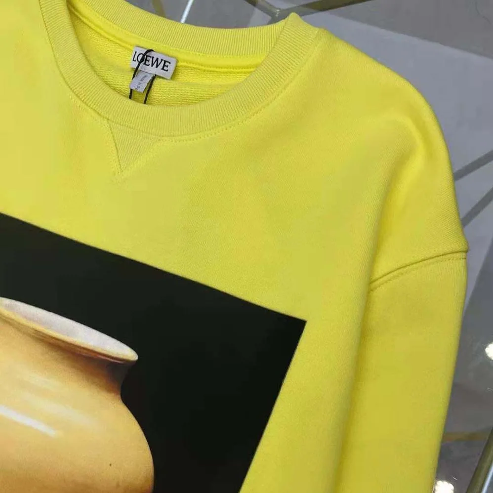 Loewe Ceramic Print Sweatshirt in Cotton for Women in Yellow