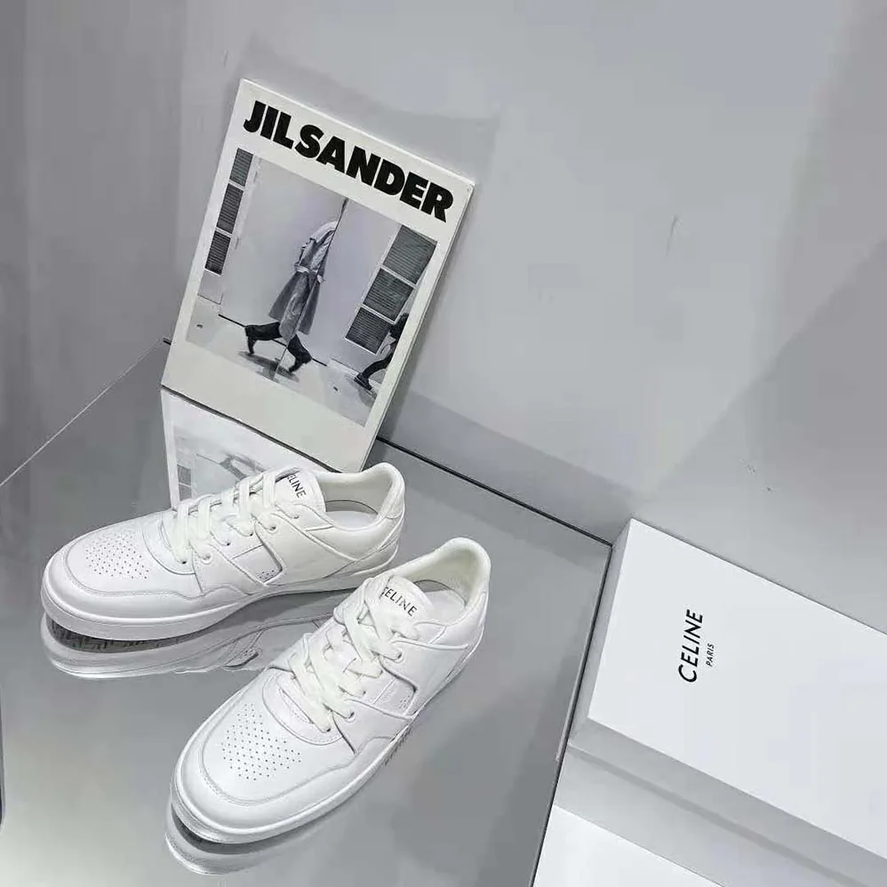 Celine CT-04 Low Lace-Up Sneaker in Calfskin for Unisex in White