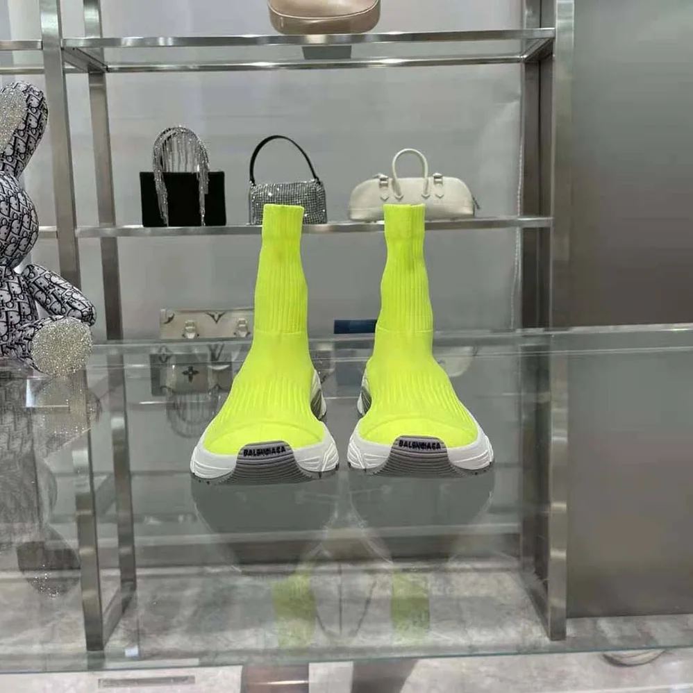 Balenciaga Speed 3.0 Sneaker in Neon Yellow Recycled Knit for Women