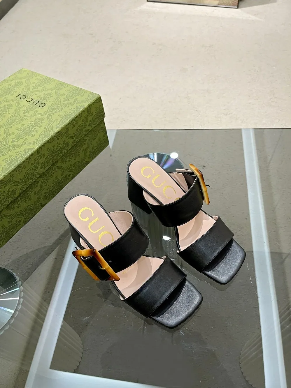 Gucci Sandal With Bamboo Buckle Beige for Women