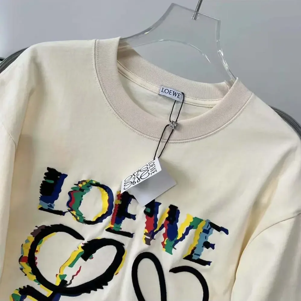 Loewe Loose Fit T-shirt in Cotton for Men in White/Black Loewe Loose Fit T-shirt in Cotton for Men in White/Black