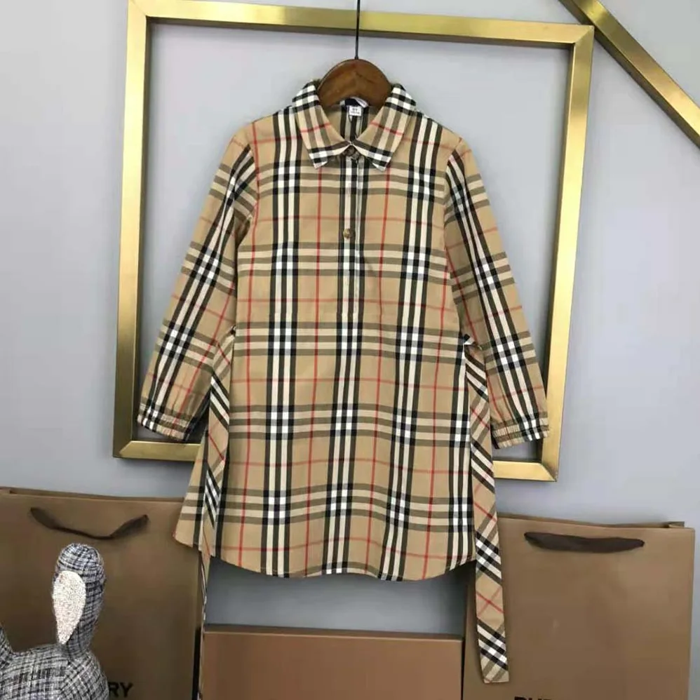 Burberry Kids' Check Cotton Gabardine Reversible Car Coat