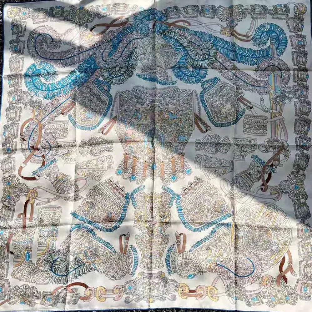 Dior Le Jugement Square Scarf Blue Silk Twill for Women