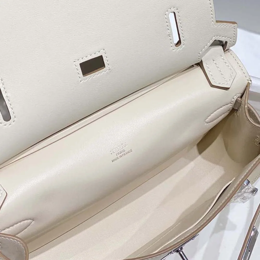 Hermes Jyspiere in Evercolor Leather for Women in White/Silver