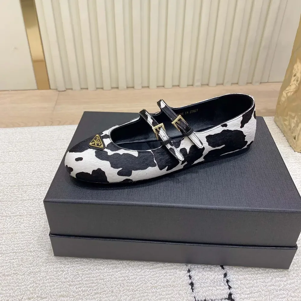 Prada Printed Leather Ballerinas for Women Prada Printed Leather Ballerinas for Women
