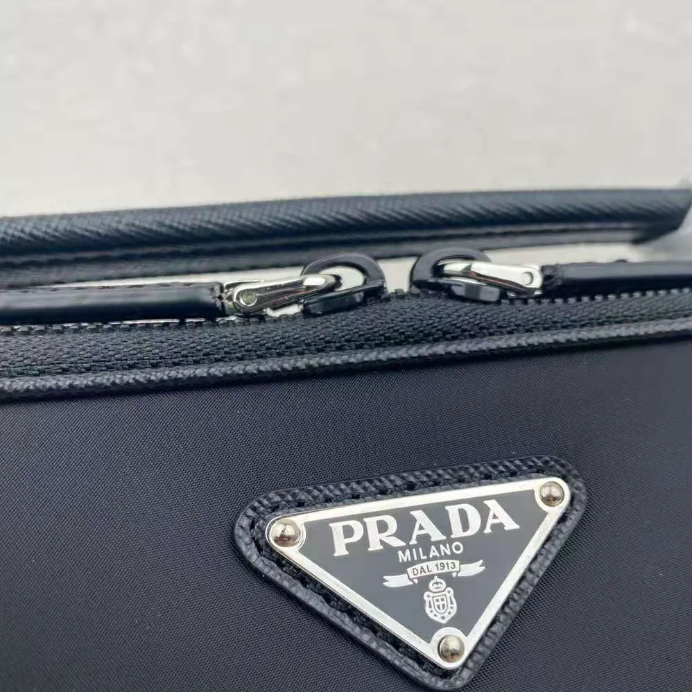 Prada Brique Saffiano Leather Cross-Body Bag for Men in Black