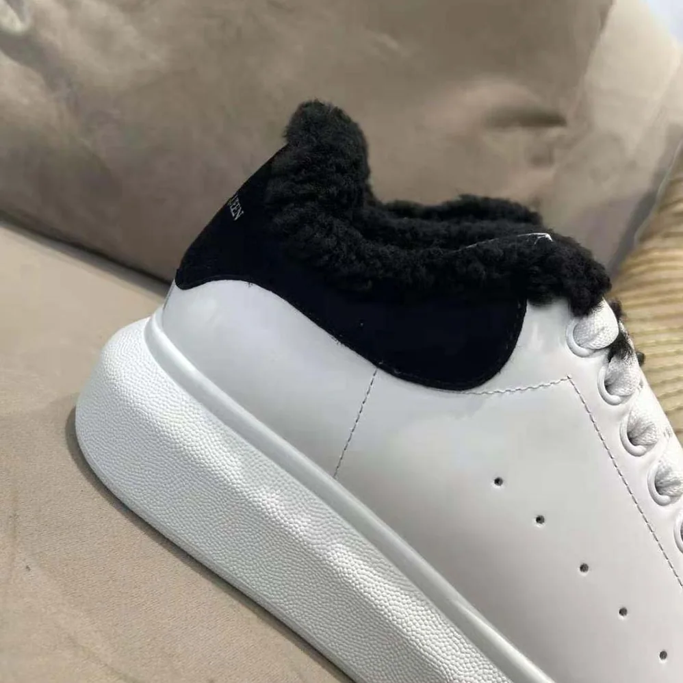 Alexander Mcqueen Oversized Sneaker Black Smooth Calf Leather for Women
