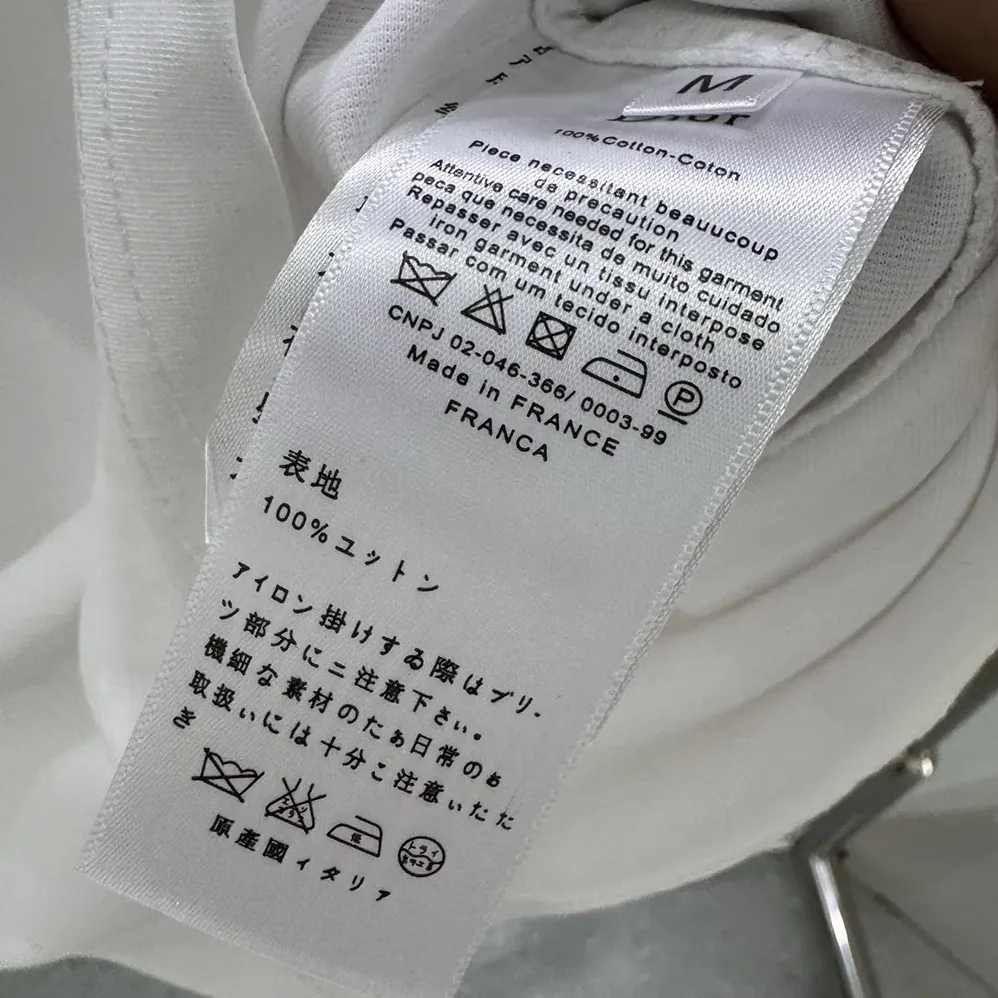 Dior CD Icon T-Shirt Regular Fit White Cotton Jersey for Men