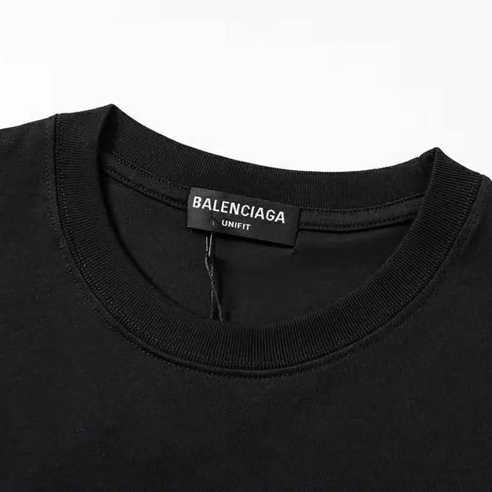 Balenciaga Barcode Wide Fit T-Shirt in Black and White Vintage Jersey for Women Balenciaga Barcode Wide Fit T-Shirt in Black and White Vintage Jersey for Women