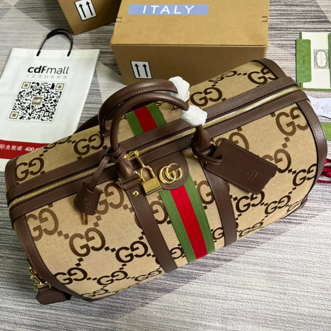 Gucci Jumbo GG Large Duffle Bag Brown /