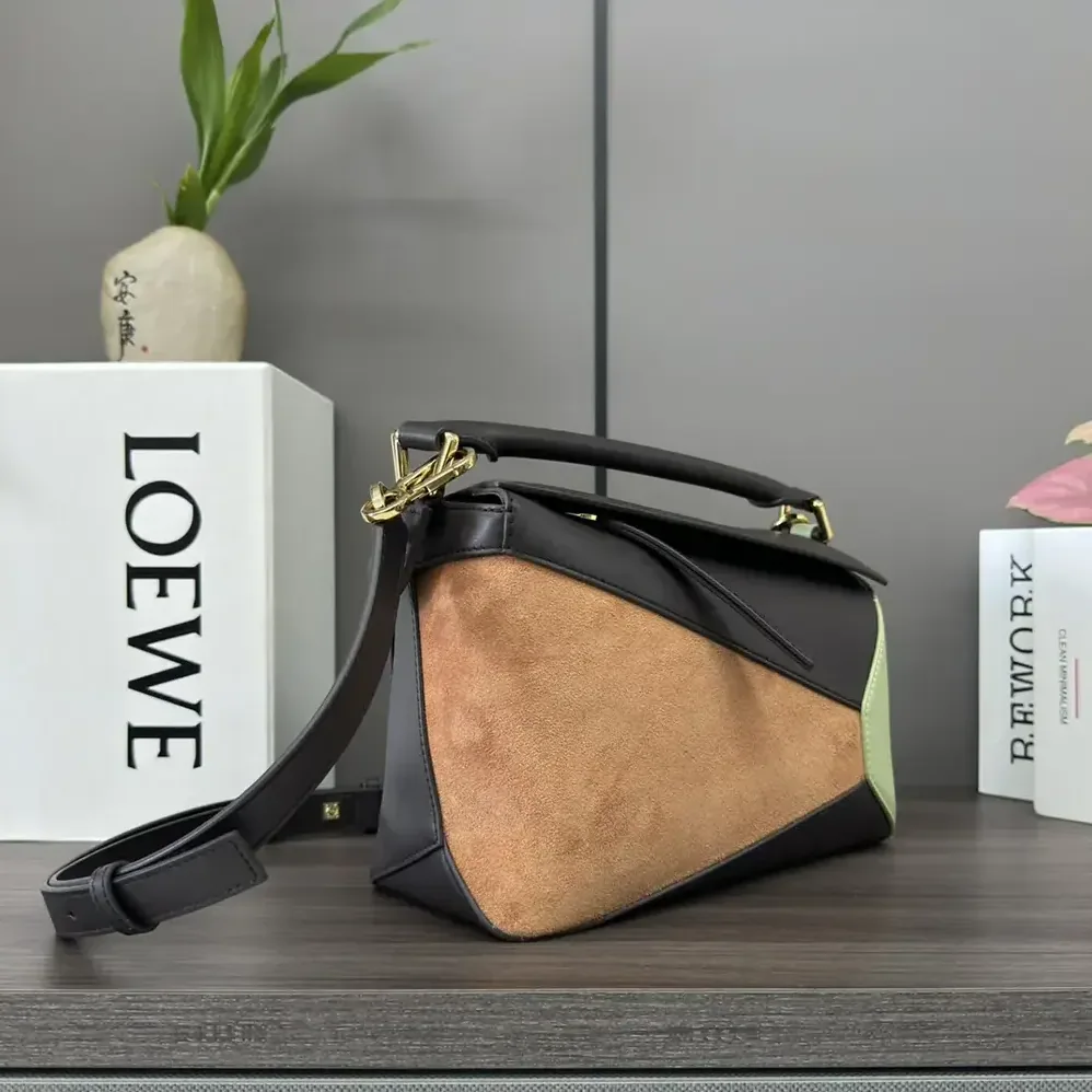 Loewe Small Puzzle Bag in Classic Calfskin and Suede for Unisex